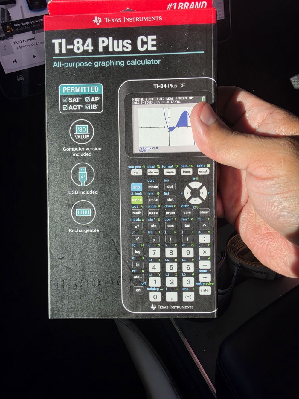 Texas Instruments TI-84 Plus CE Box - White with Red Accent BRAND NEw